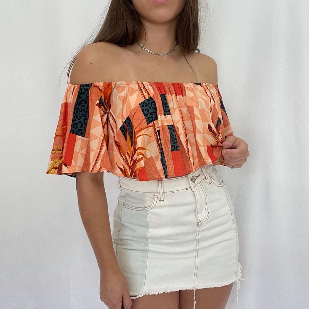 Pacsun two tone denim skirt
